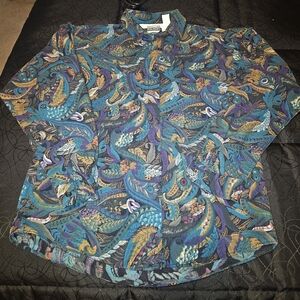 Colorful Patterned Button Down Shirt